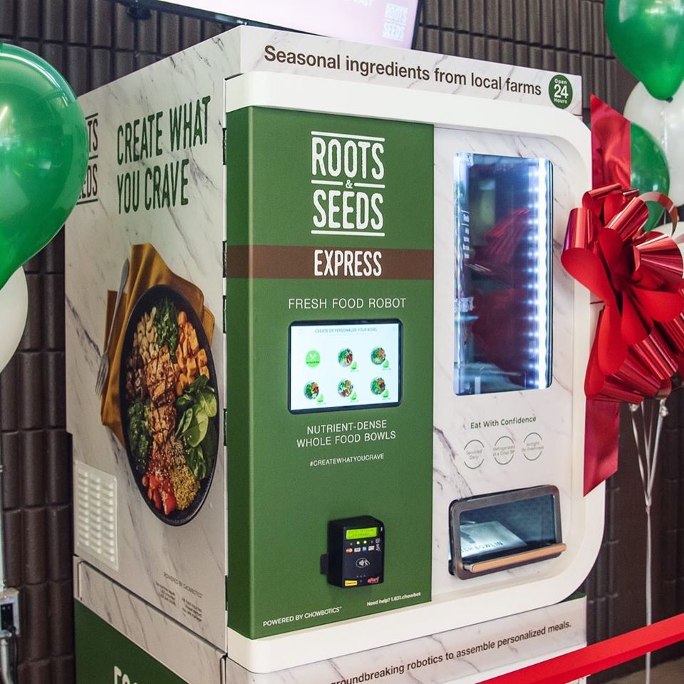 This is a photo of Chowbotics Sally the Food Bot at Sheridan College