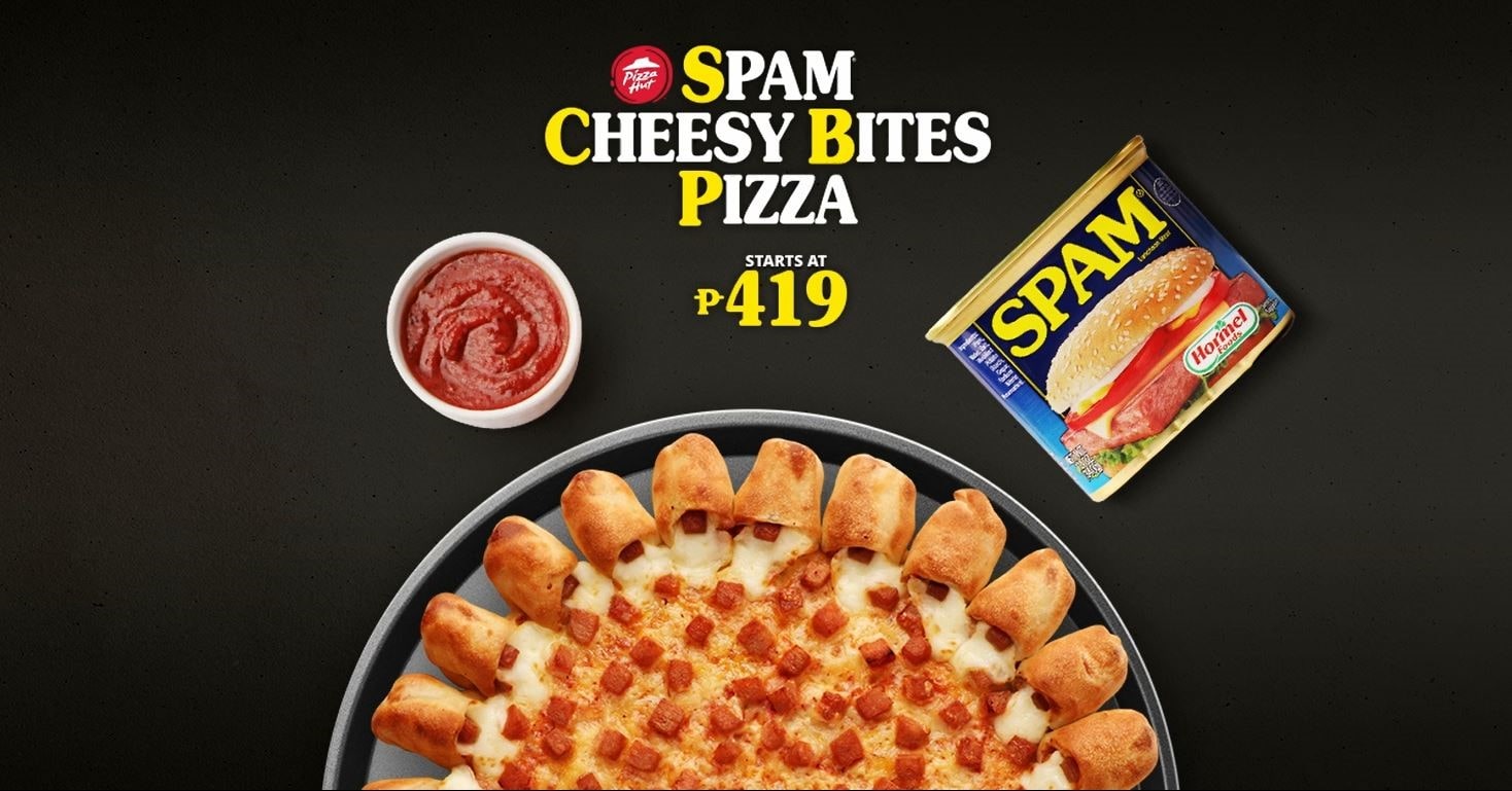 a photo of the Spam Cheesy Bites Pizza from Pizza Hut in the Philippines