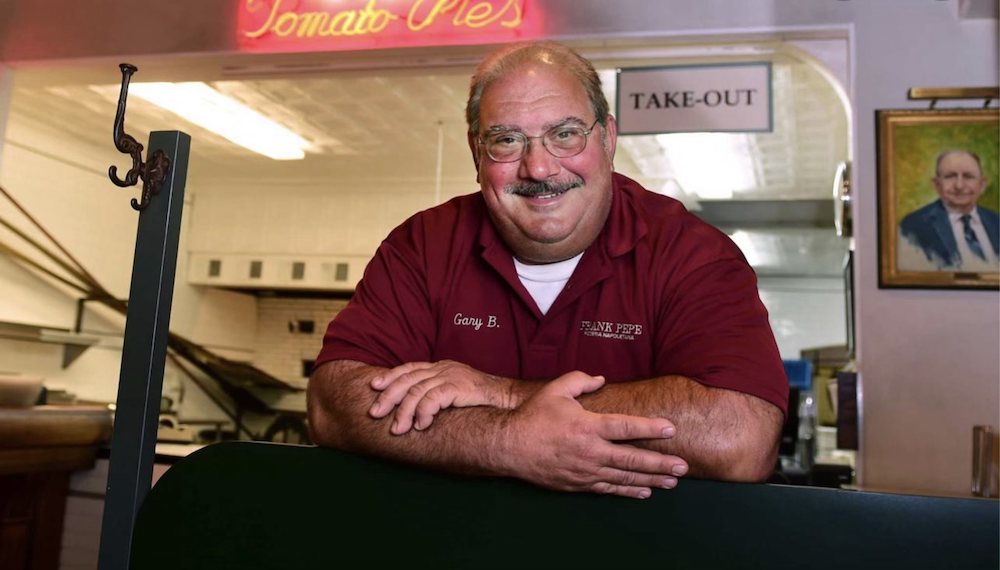 this is a photo of Gary Bimonte, who carried on the legacy of Frank Pepe in terms of New Haven-style pizza