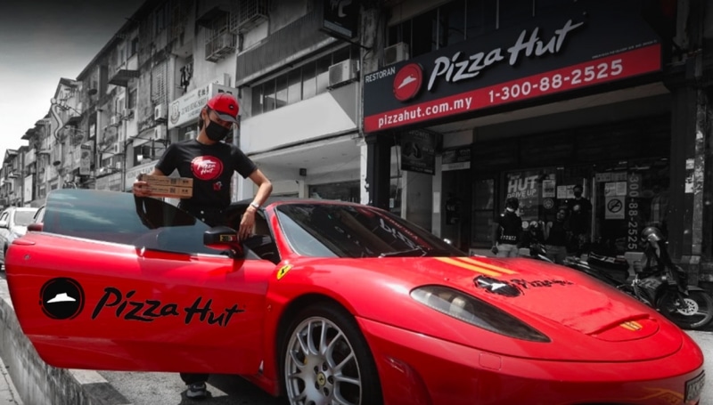 Cheesy Riders: Pizza Hut Malaysia Drivers Make Deliveries in Ferraris - PMQ  Pizza Magazine