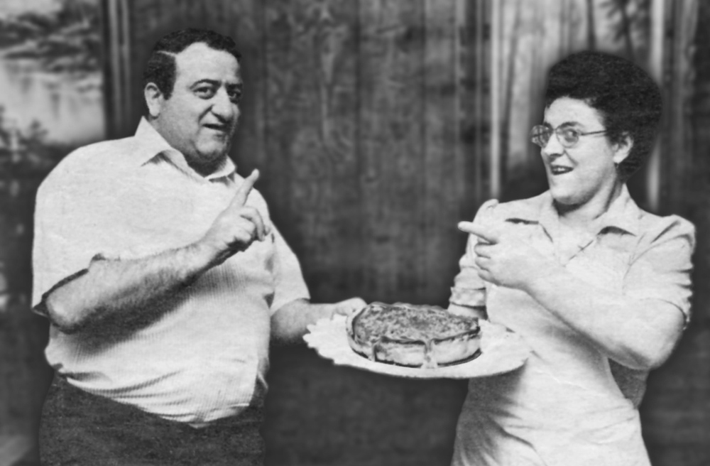 this photo shows Rocco and Nancy Palese, who claimed they invented the Chicago stuffed crust pizza style