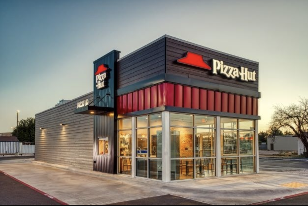 A Pizza Hut storefront.