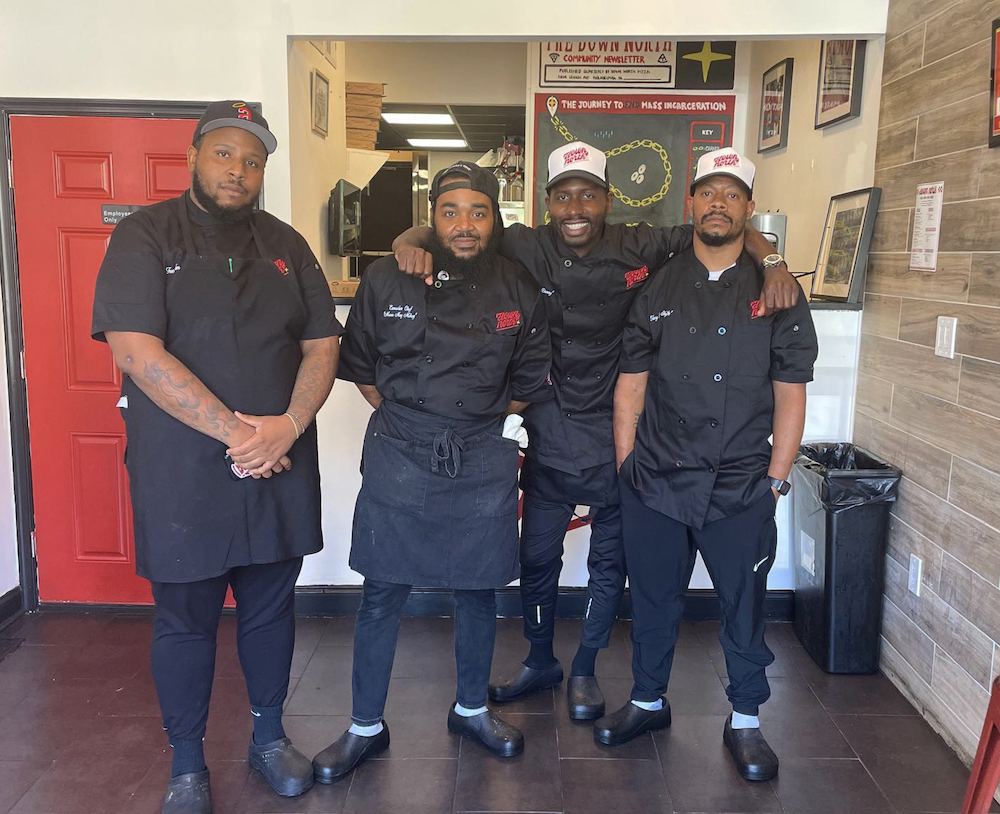 the staff at Down North Pizza in North Philadelphia.