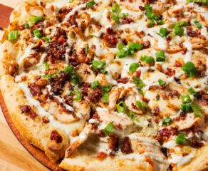 Old Chicago's new specialty pizza, a Chicken Bacon Ranch pie.
