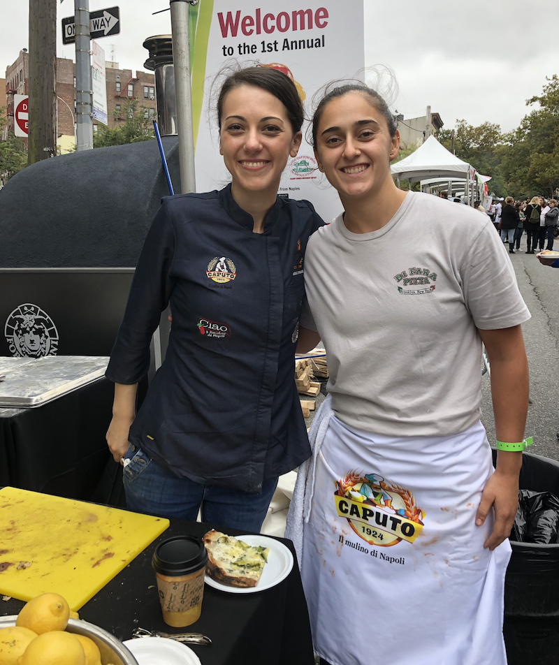 This photo shows Shannon and Giorgia Caporuscio side by side and smiling at the Bronx Pizza Fest.