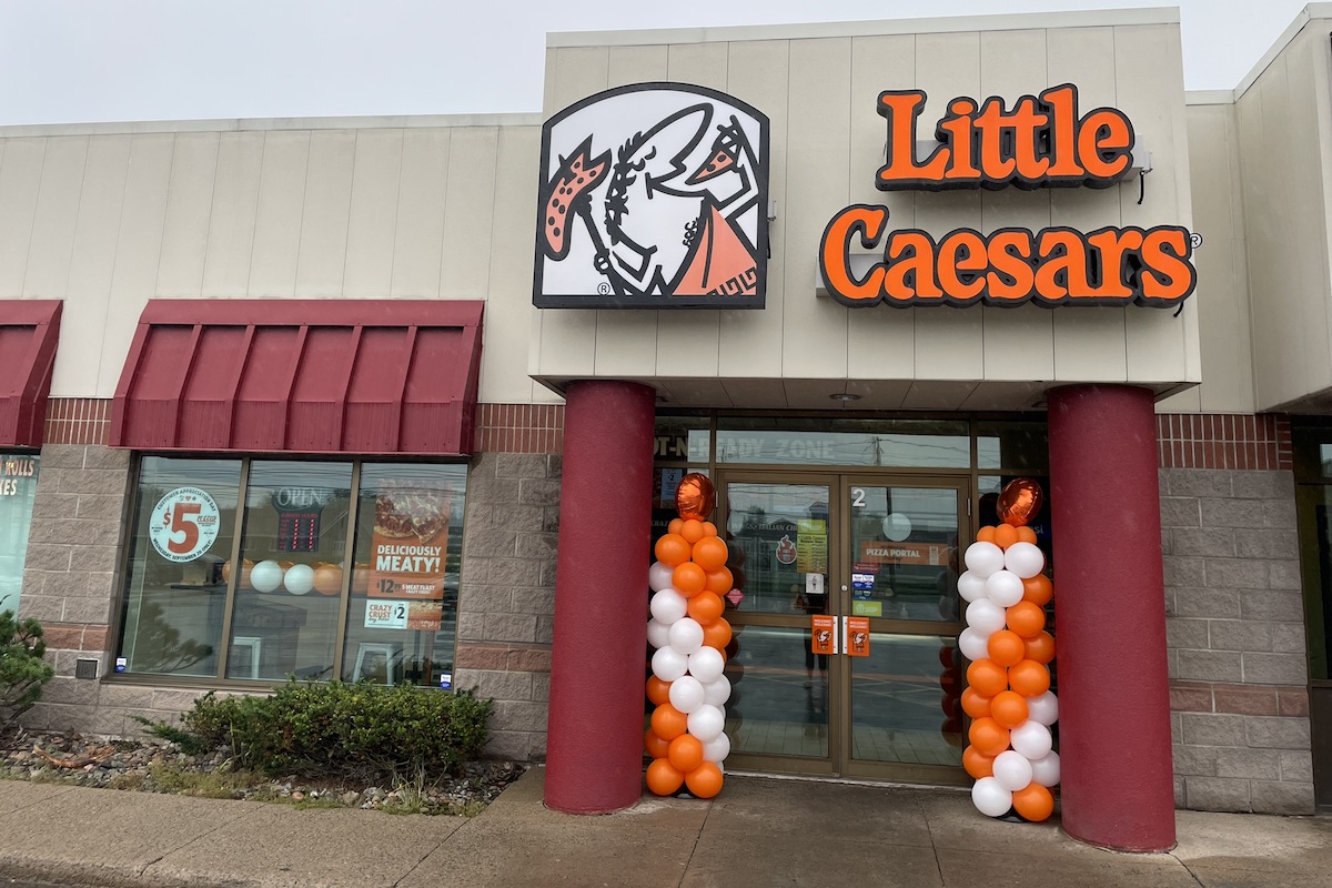 The outside of a Little Caesars storefront.