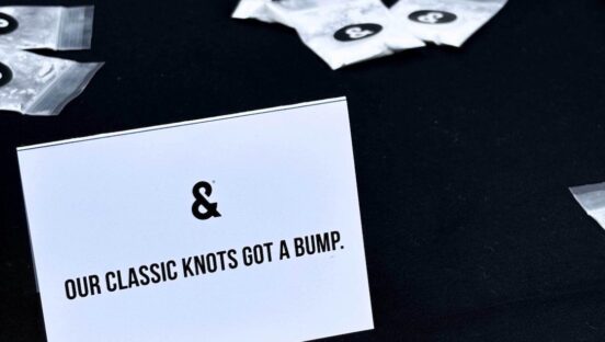This image shows a sign that reads "Our Classic Knots Got a Bump."