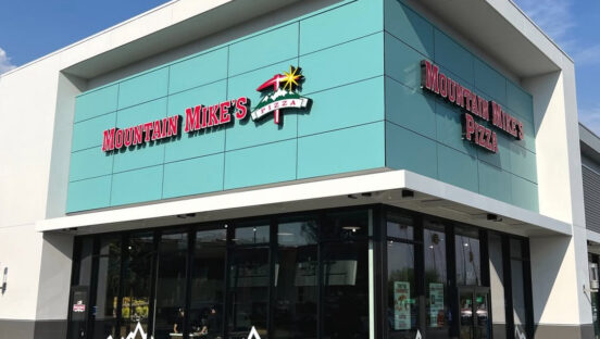 This photo shows the exterior of a Mountain Mike's restaurant in Pasadena.