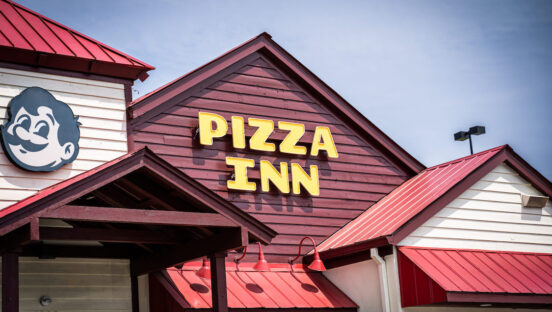 This photo shows the exterior of a Pizza Inn location.