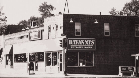 This photo shows the exterior of the original Davanni's building.