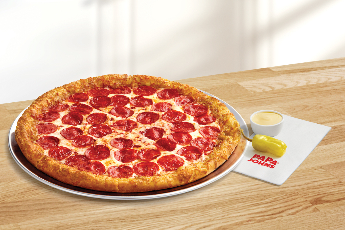 This is a photo of the pizza described in the article. It is topped with pepperoni.