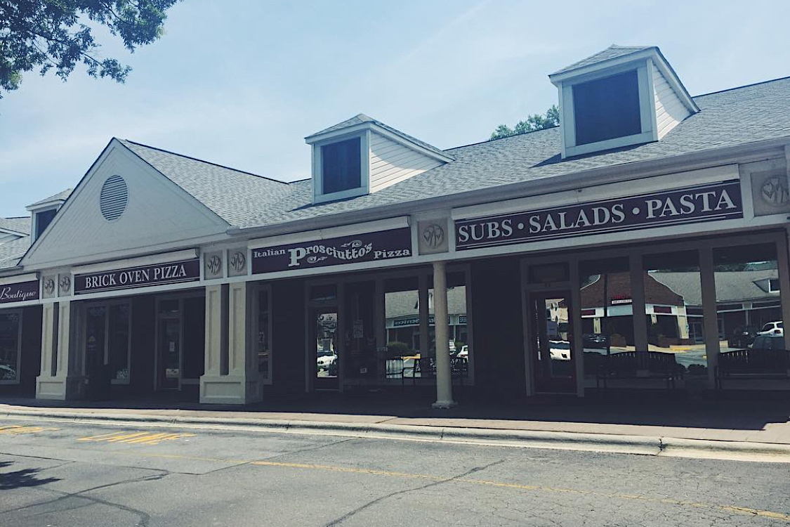 This photo shows the exterior of Prosciutto's Pizza, the restaurant owned by the author of this article.