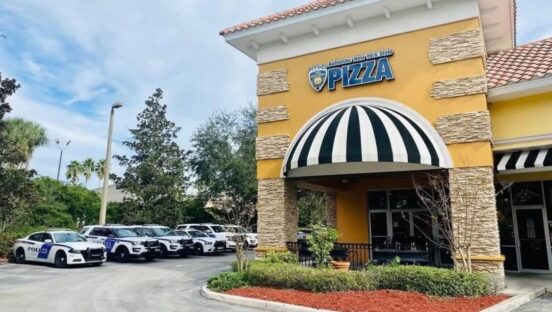 This photo shows the exterior of an NYPD Pizza location in Orlando.