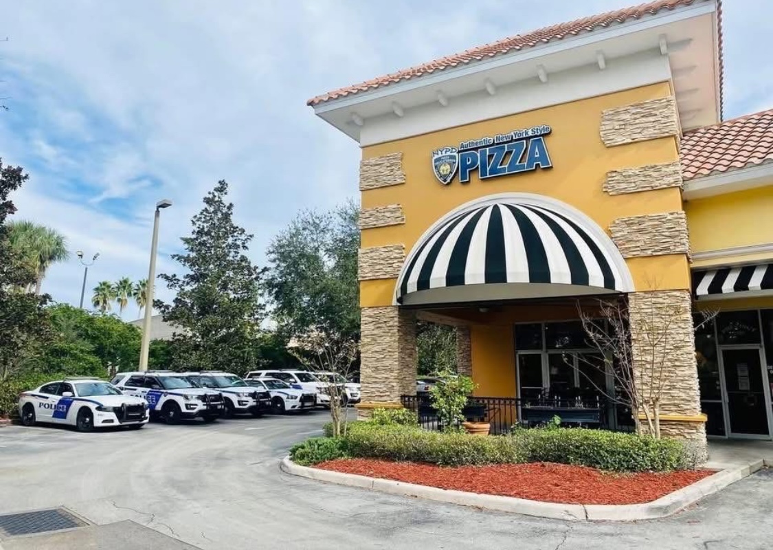This photo shows the exterior of an NYPD Pizza location in Orlando.