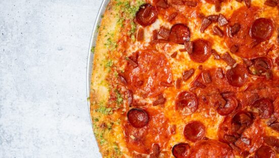 This photo shows the Triple Pepperoni pizza described in the story.