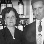 This black-and-white photo shows a young Thelma Beall with her husband, Bob.