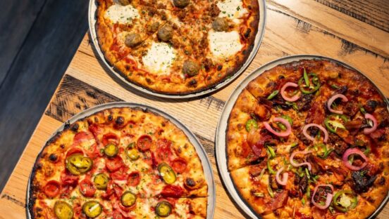 Pizzas at Oak and Stone in McKinney, Texas