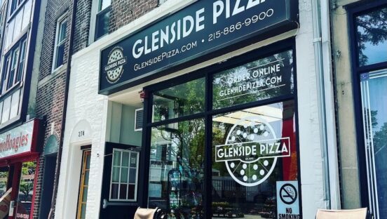This photo shows the exterior of Glenside Pizza.