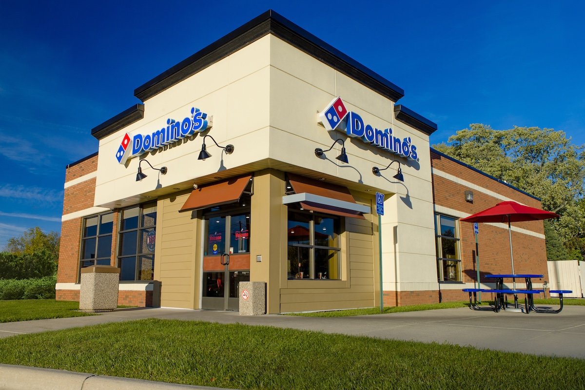 This photo shows the exterior of a Domino's location in Lansing, Michigan.